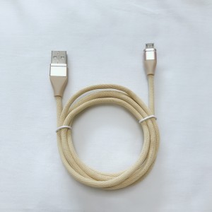 Kolorowy pleciony kabel do transmisji danych Szybkie ładowanie Okrągła aluminiowa obudowa Kabel USB do micro USB, typu C, ładowanie i synchronizacja błyskawicy iPhone'a